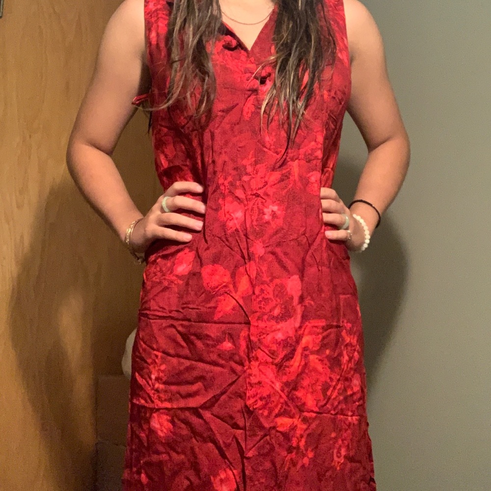 Mango Moon Red Floral Dress